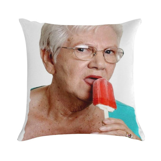 Granny Ice Lolly Soft Shrink-Resistant Throw Pillow