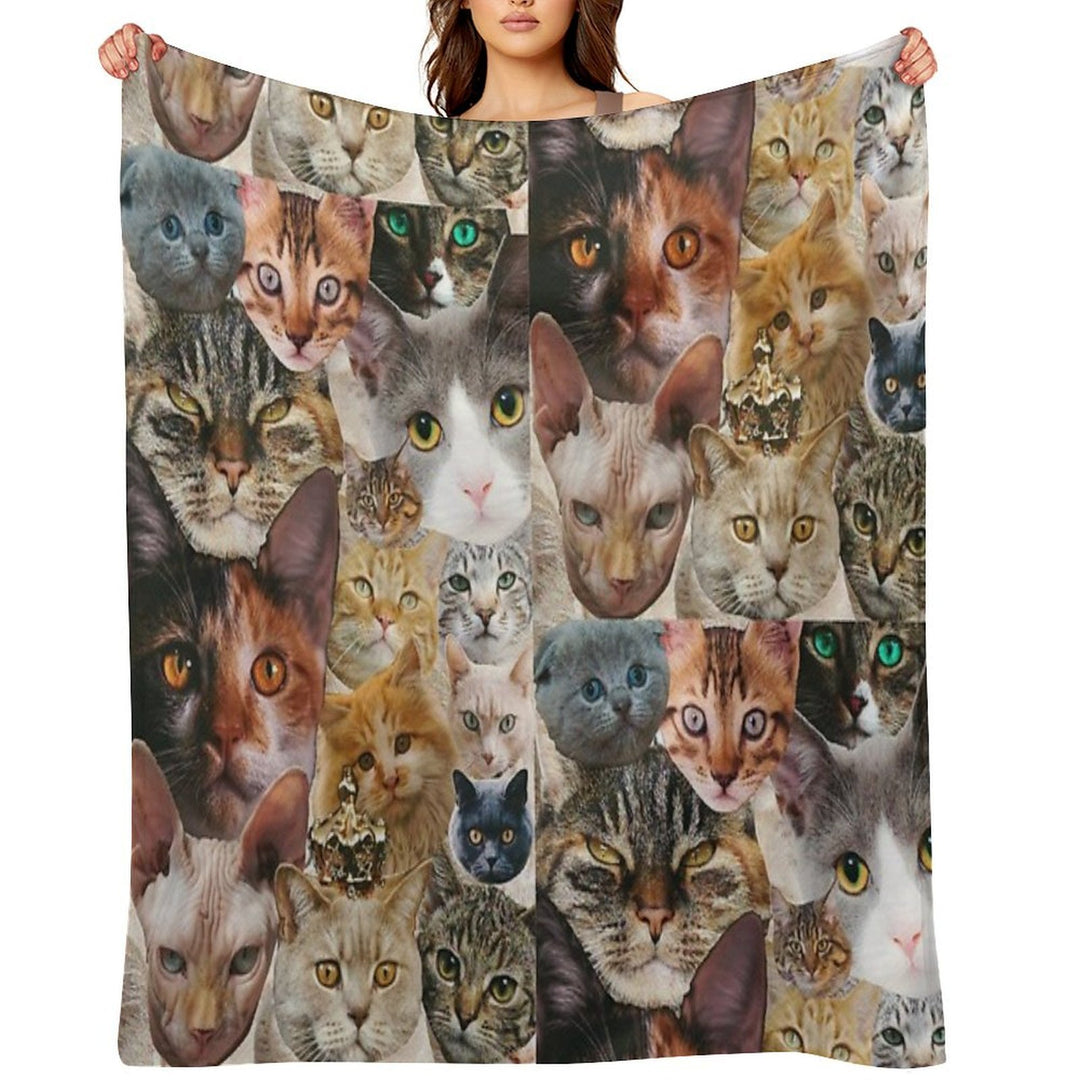 Cat Collage Eco-conscious Throw Blanket
