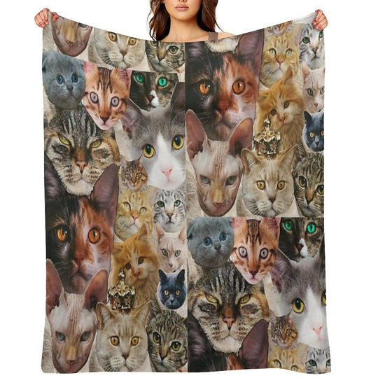 Cat Collage Eco-conscious Throw Blanket