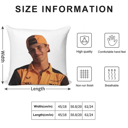 Lando Norris Soft Reinforced Edging Throw Pillow