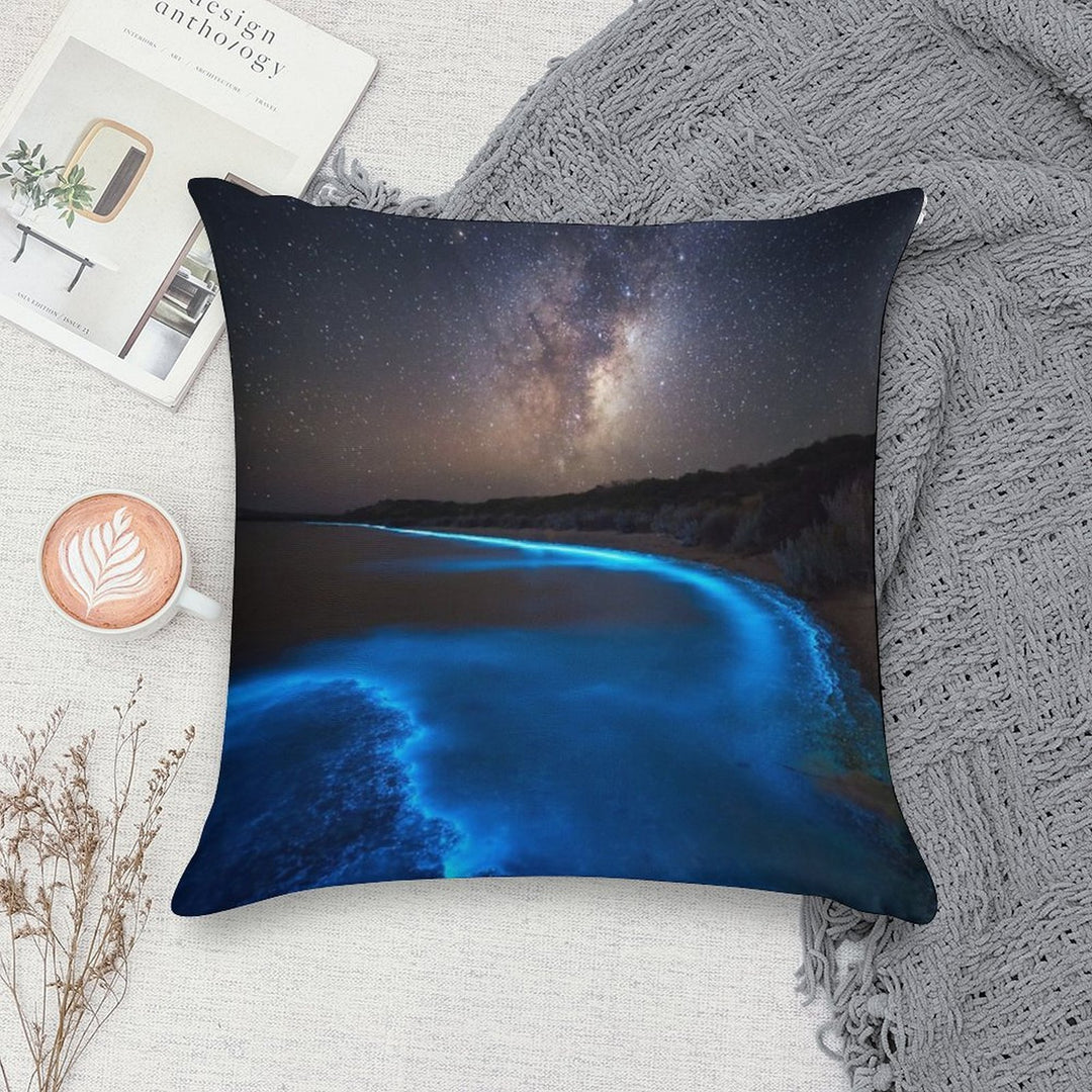 Milky Bioluminescence - 2nd Edition Soft Hidden Zipper Throw Pillow