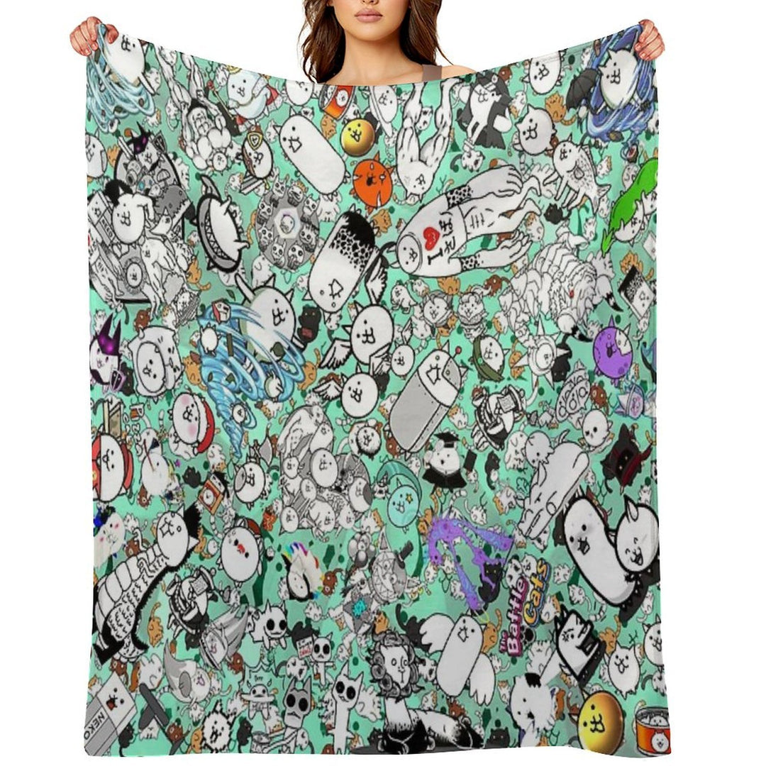 Battle Cats Velvety-soft Throw Blanket