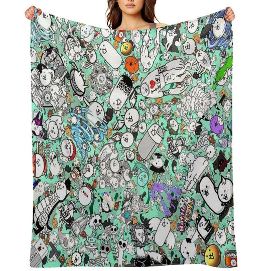 Battle Cats Velvety-soft Throw Blanket