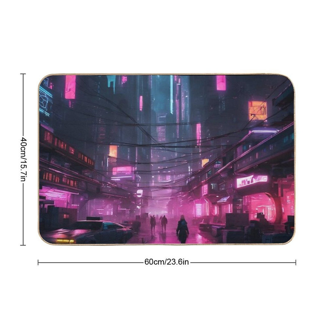 Cyberpunk Night City Art #1  Long-Lasting Bath Mat
