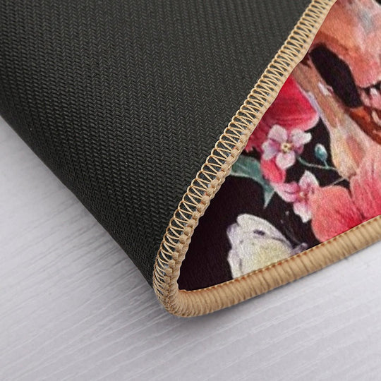 Watercolor Sugar Skull And Flower Durable Bath Mat