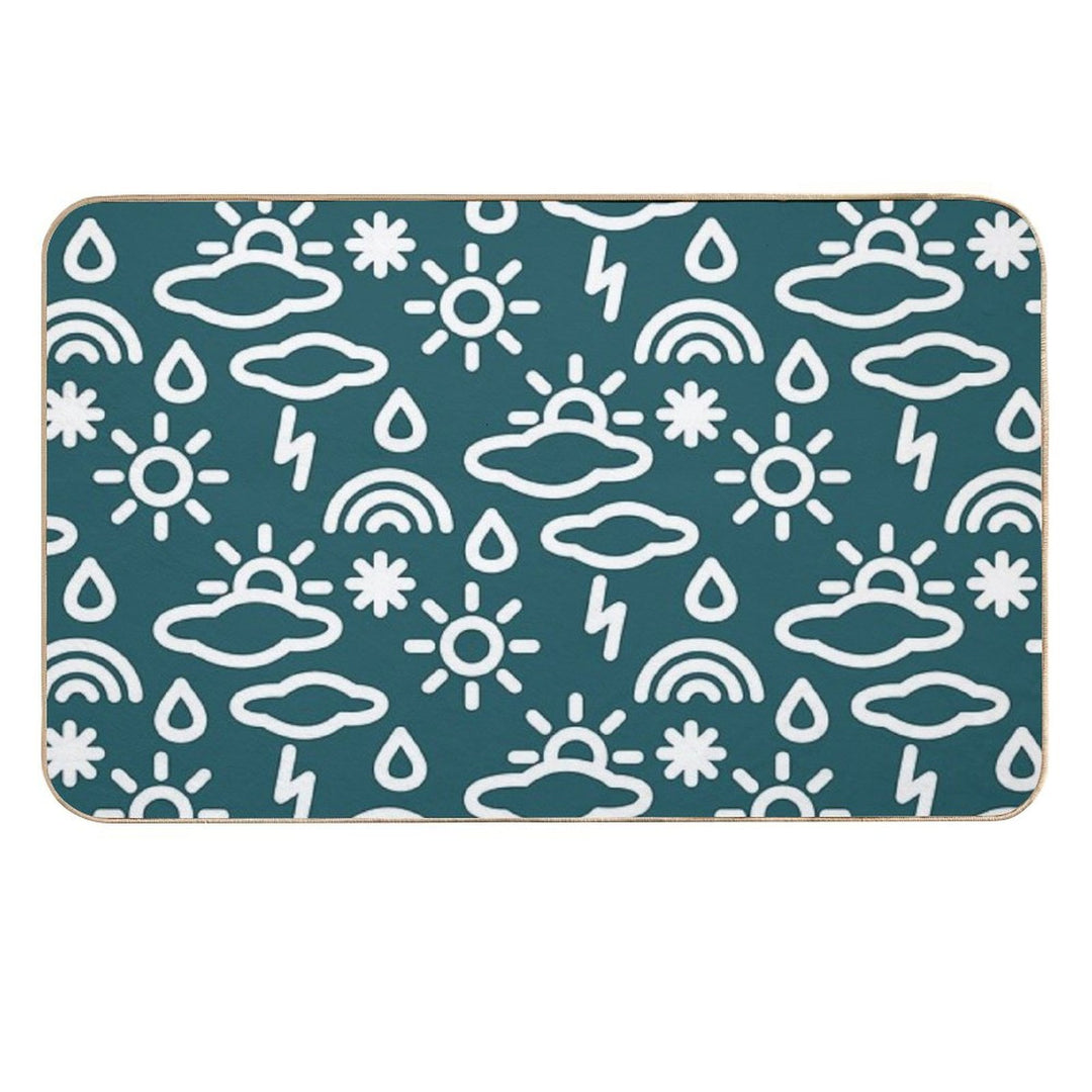 Pattern of Weather Icons. Weather News. Weather Seasons Forecast Symbols  Toxin-Free Bath Mat