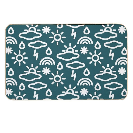 Pattern of Weather Icons. Weather News. Weather Seasons Forecast Symbols  Toxin-Free Bath Mat