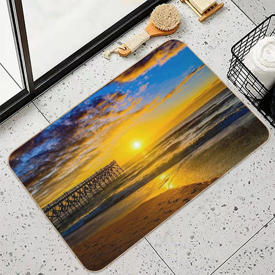 Wrightsville Beach Sunrise  Stain-Proof Bath Mat