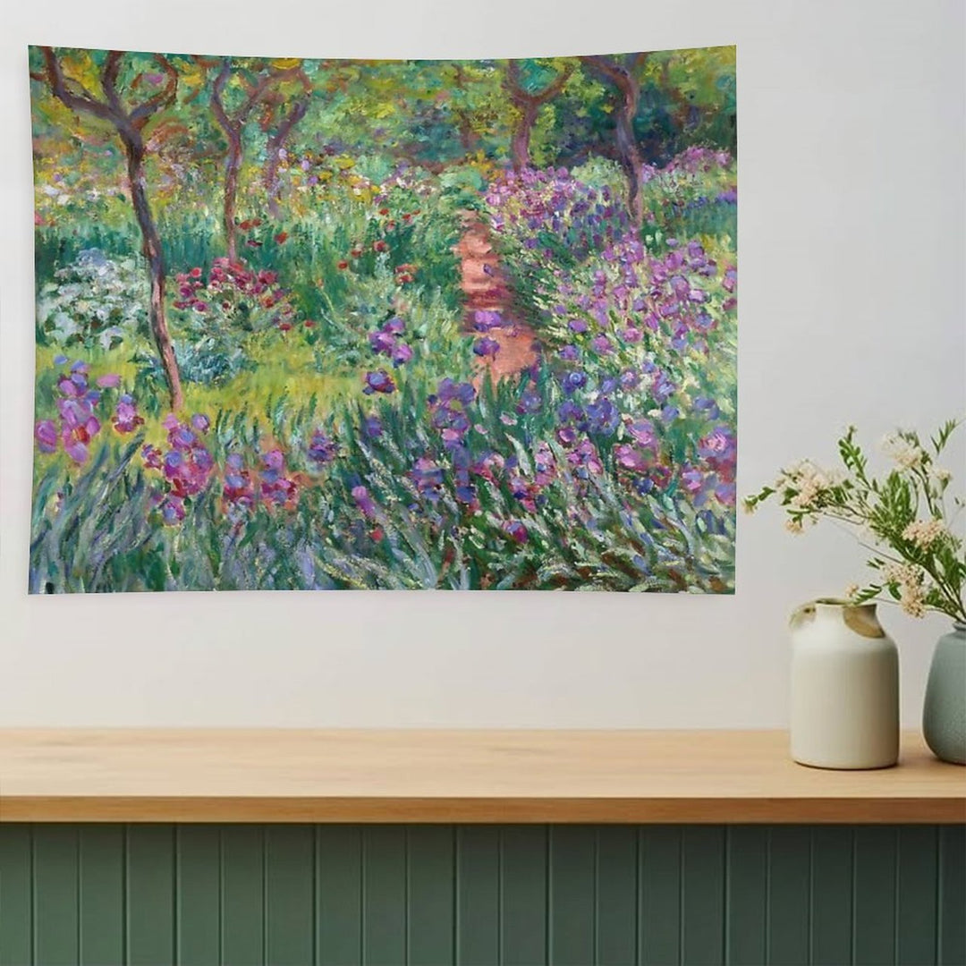 The Artist's Garden at Giverny by Claude Monet Tapestry