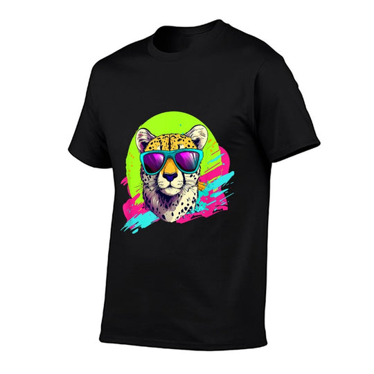 Funny Retro Vintage 80s Mens  Womens Cheetah Lover  High-quality Stitching T-Shirt