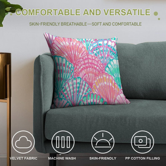 Colorfull Shell Soft Bedroom Essential Throw Pillow