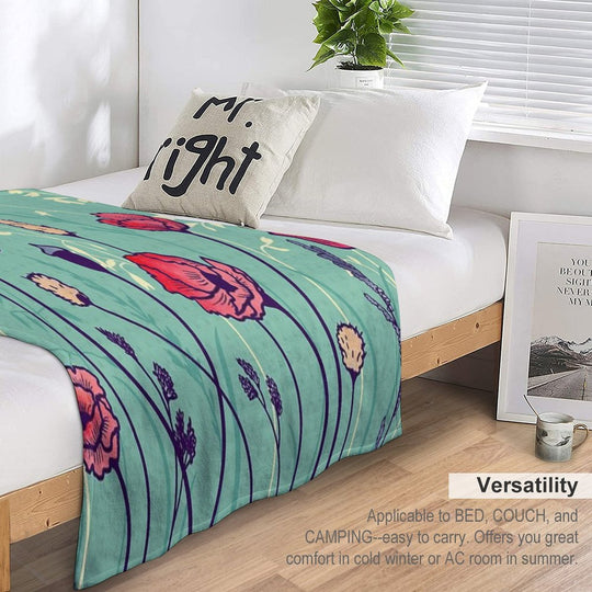 Summer Field Plush Throw Blanket