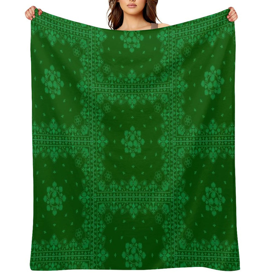 AOI (hollyhock) Pattern Plush Throw Blanket