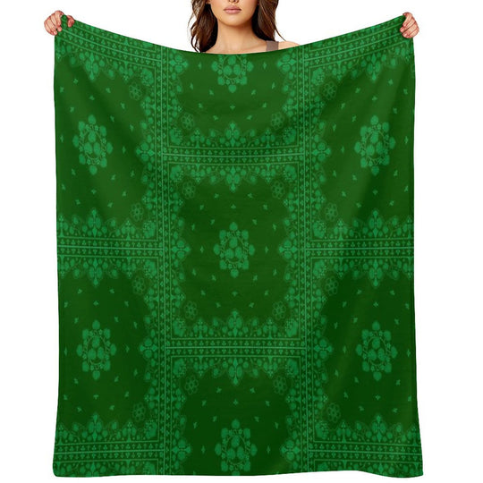 AOI (hollyhock) Pattern Plush Throw Blanket