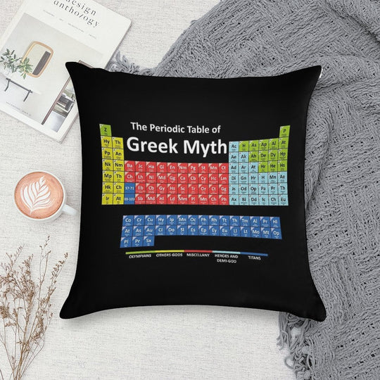 Periodic Table of Greek Mythology Soft Home Decor Throw Pillow