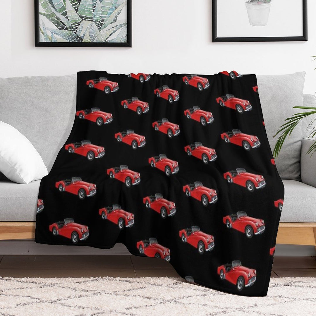 Triumph TR3 in Red Multi-functional Throw Blanket