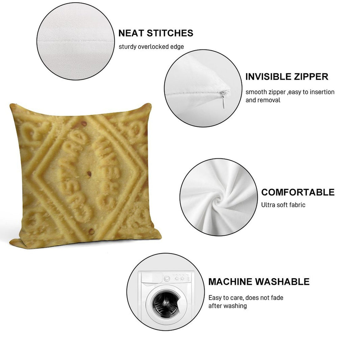 Custard Cream Soft Bedroom Essential Throw Pillow