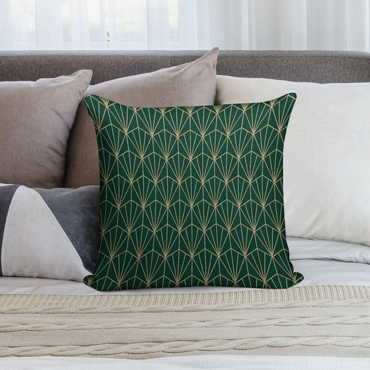 Art Deco in Green And Gold Soft Skin-Friendly Throw Pillow