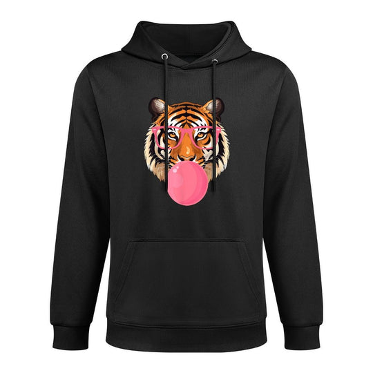 Funny Tiger Glasses Blowing Bubble Gum Cute Tiger Face Shape Retention Hoodie