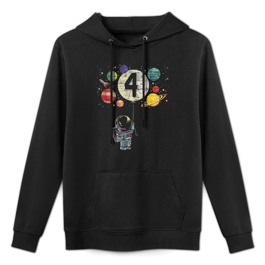 4 Years Old Birthday Boy Gifts Astronaut 4th Birthday Moisture-Wicking Hoodie