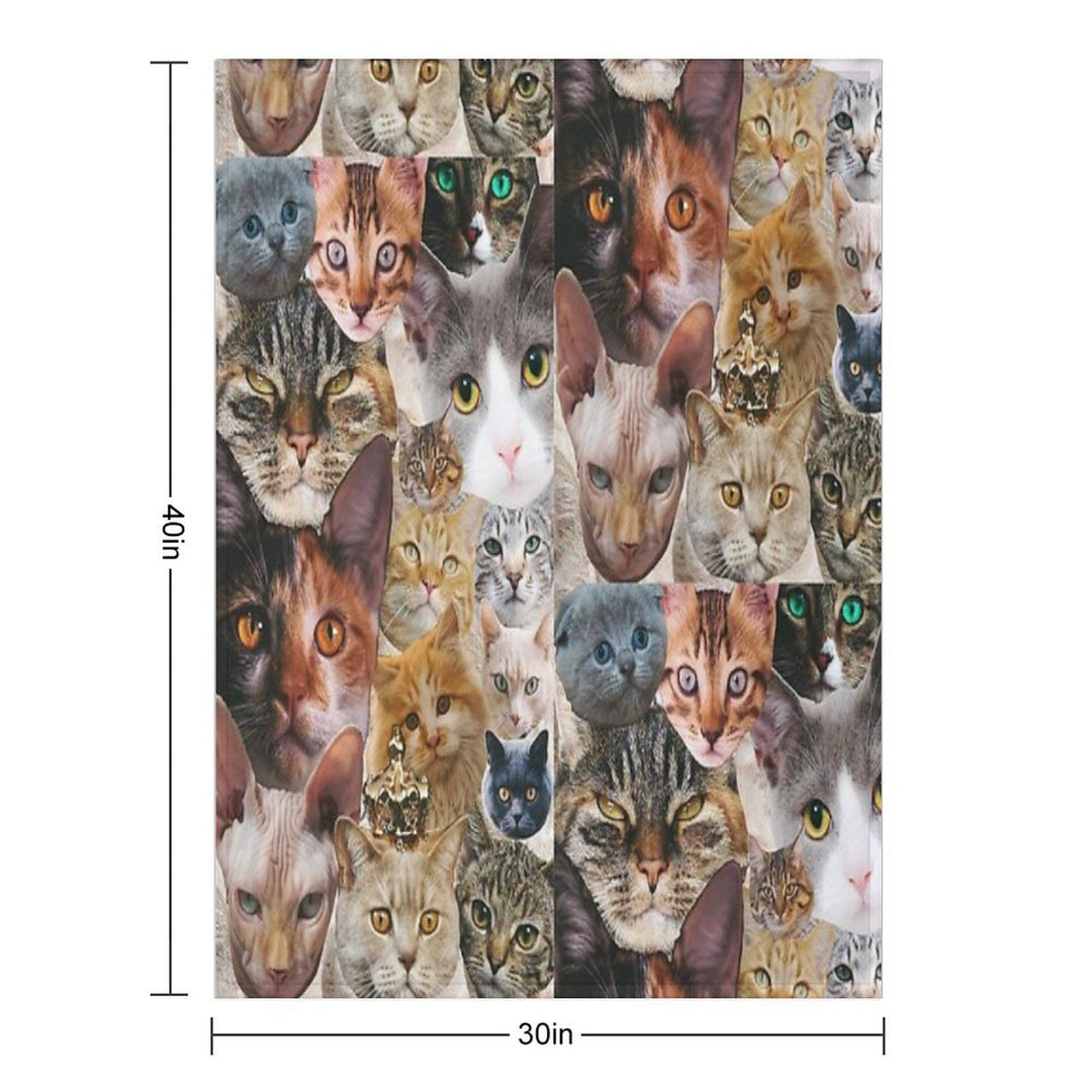 Cat Collage Eco-conscious Throw Blanket