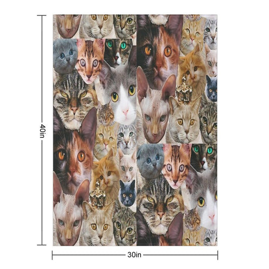 Cat Collage Eco-conscious Throw Blanket