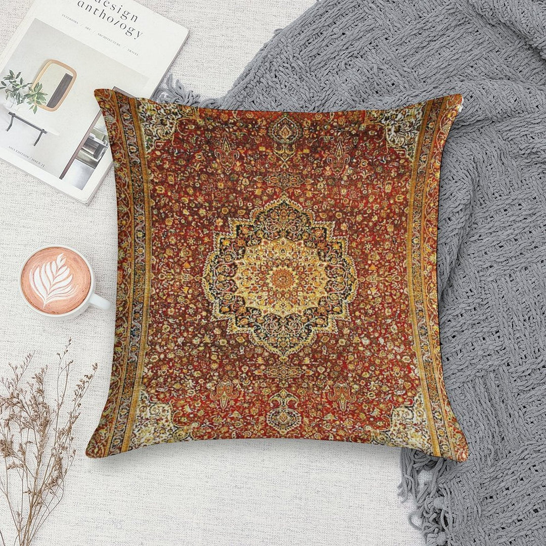 Khorasan Antique Persian Carpet Print Soft Home Decor Throw Pillow