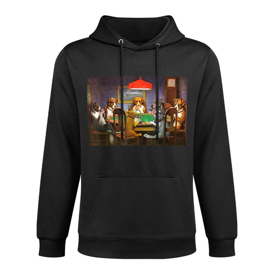 Dogs Playing Poker A Friend in Need Breathable Fabric Hoodie