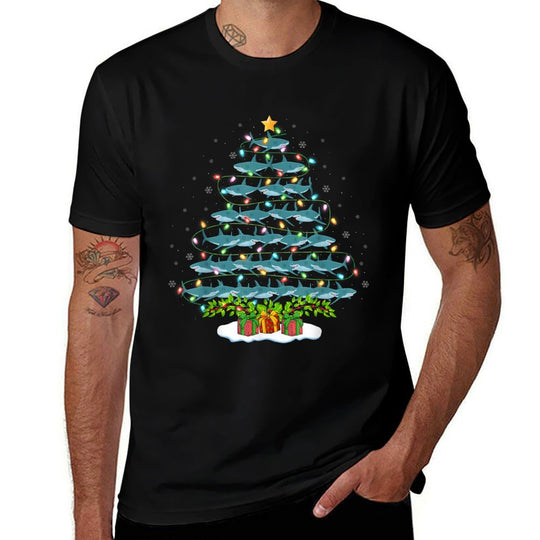 Shark Lover Xmas Holiday Santa Shark Christmas Tree  Affordable Price T-Shirt