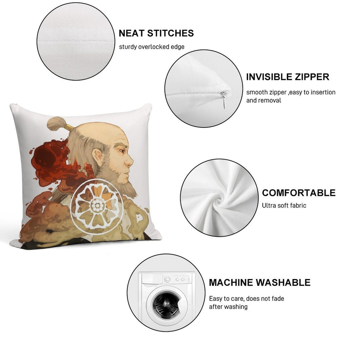 Iroh Soft Fade-Resistant Throw Pillow
