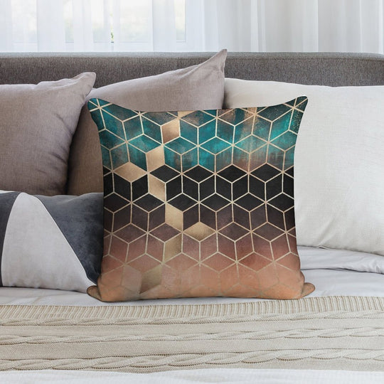 Ombre Dream Cubes Soft Warmth Comfort Throw Pillow