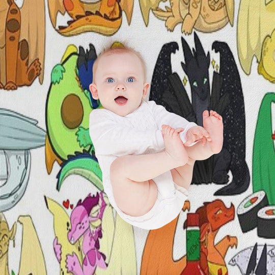 Wings of Fire Chibis with FOOOOD Velvety-soft Throw Blanket