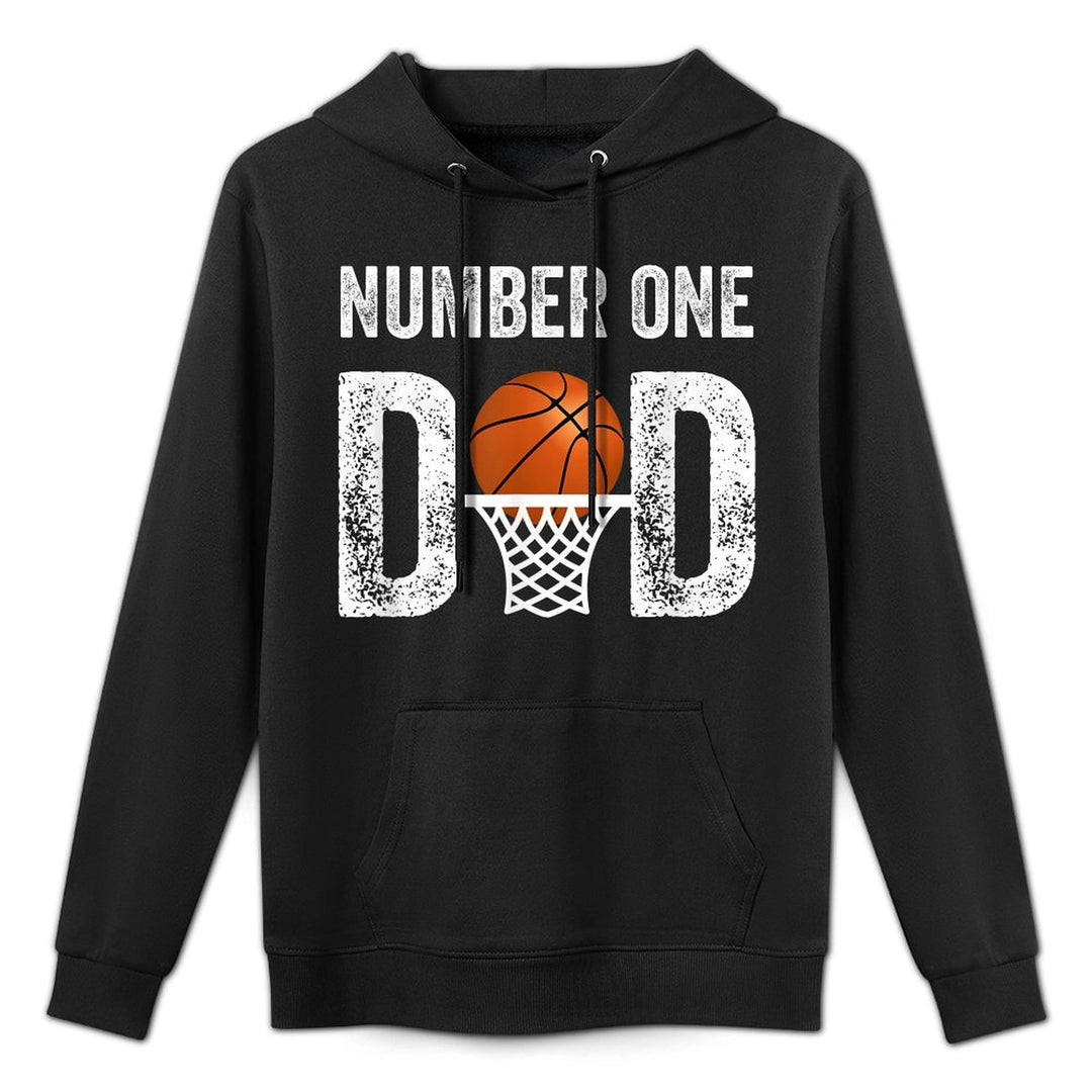 Number One Basketball Dad Fathers Day Men Best Daddy Ever Machine Washable Hoodie