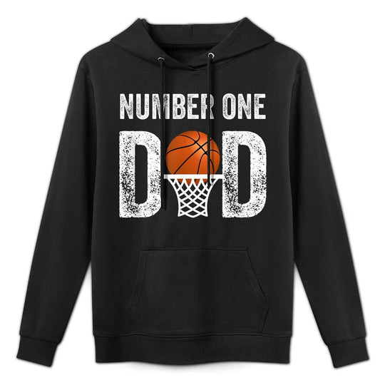 Number One Basketball Dad Fathers Day Men Best Daddy Ever Machine Washable Hoodie