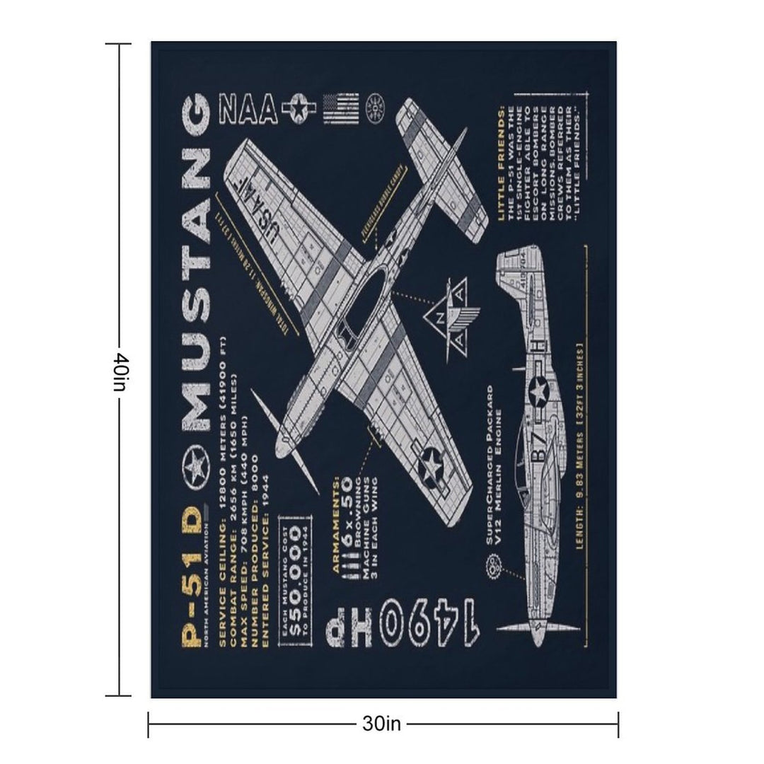 P-51 Mustang Lightweight Throw Blanket