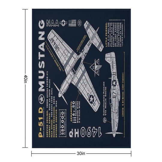 P-51 Mustang Lightweight Throw Blanket