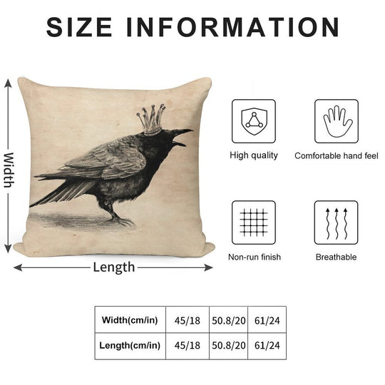 Crow in Crown Soft Style Accent Throw Pillow