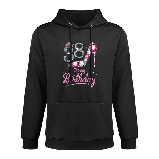 Queen 38 Years Old It's My Birthday Vintage Retro Girl Shrink-Resistant Hoodie