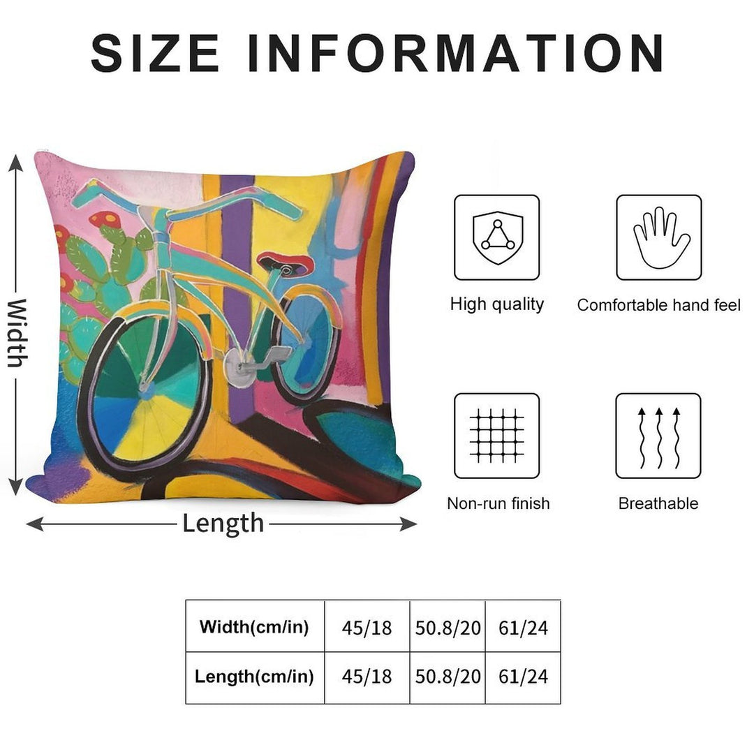 La Bicicleta Soft Gift Ready Throw Pillow