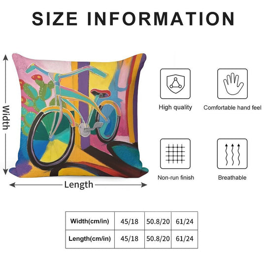 La Bicicleta Soft Gift Ready Throw Pillow