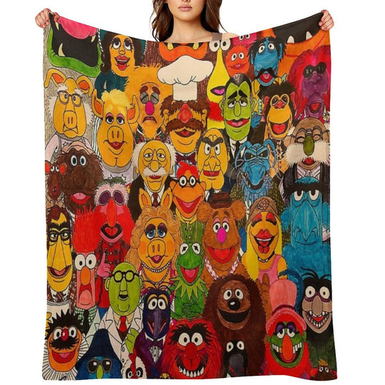 Retro Cartoon The Muppet Art Pattern Wrinkle-free Throw Blanket