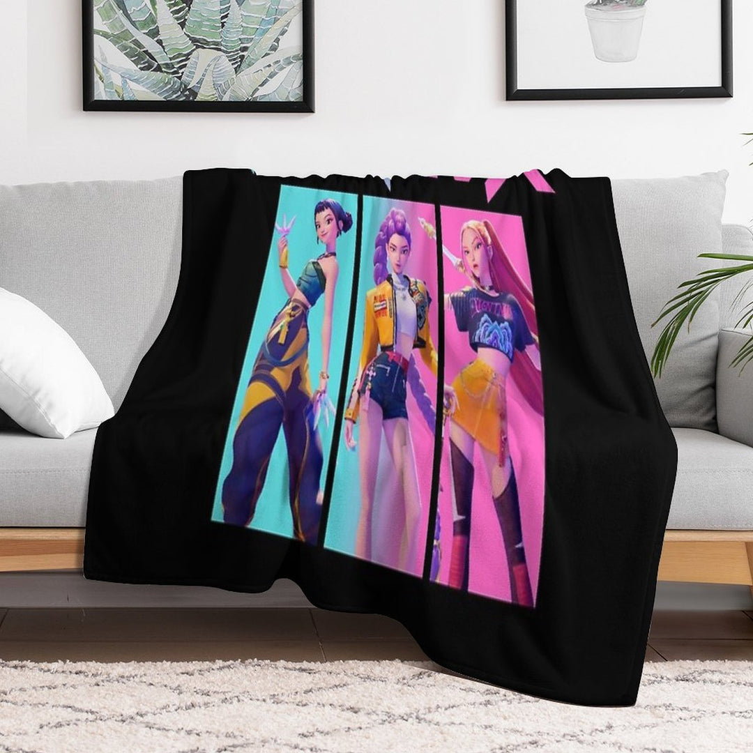 Huntrix - Kpop Demon Hunter Velvety-soft Throw Blanket