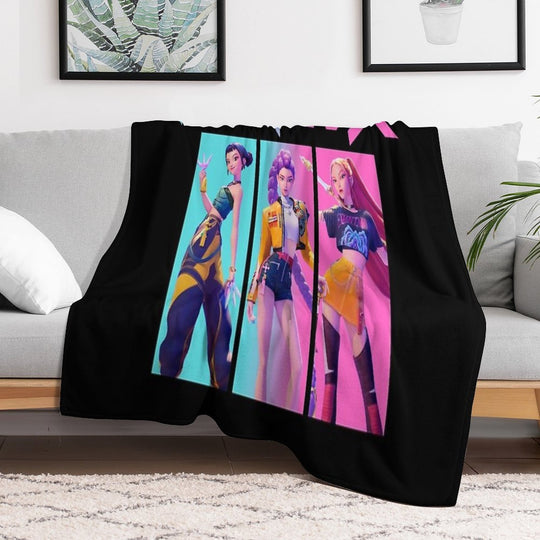 Huntrix - Kpop Demon Hunter Velvety-soft Throw Blanket