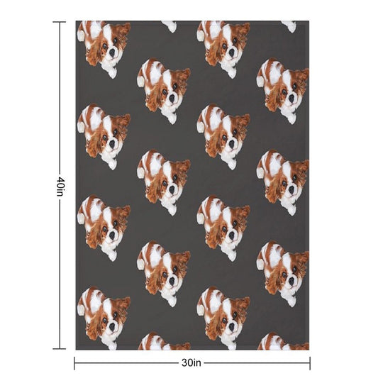 Cavalier King Charles Spaniel Looking Up Comfort Throw Blanket