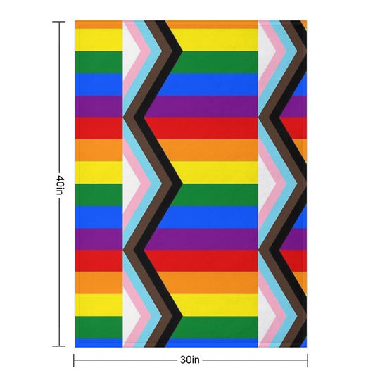 Progress Pride Flag Anti-pilling Throw Blanket