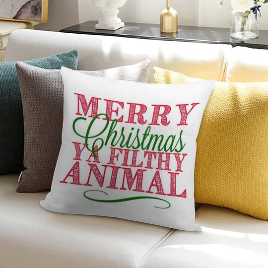 Merry Christmas Ya Filthy Animal From Home Alone Soft Fade-Resistant Throw Pillow