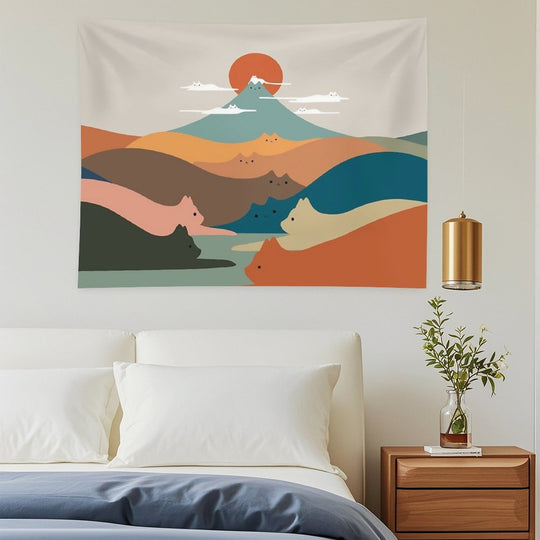 Cat Landscape 132 Tapestry