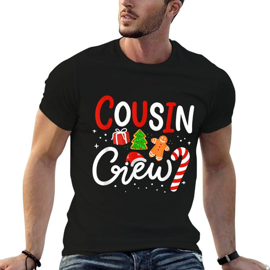 Cousin Crew Family Christmas Pajamas  Fade-proof Color T-Shirt