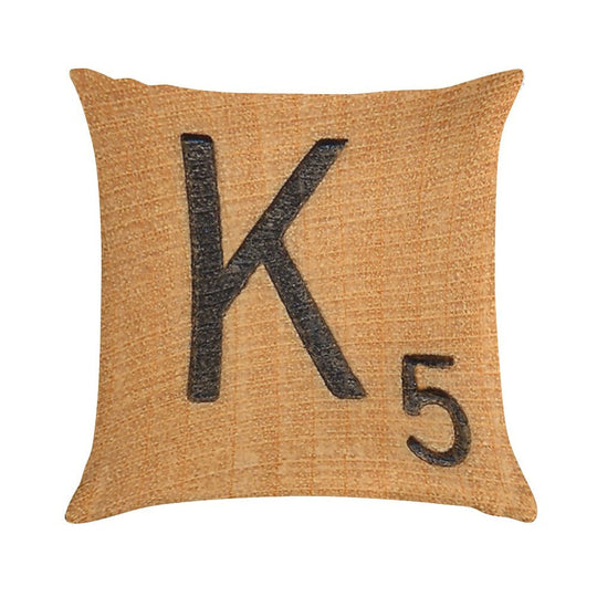 Letter Tile 'K' Soft High-Density Material Throw Pillow