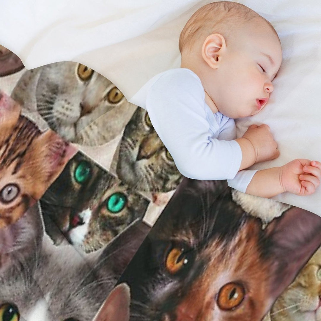 Cat Collage Eco-conscious Throw Blanket